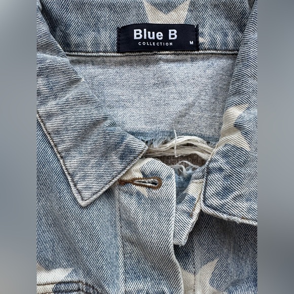Blue B Star-Patterned Jean Jacket - Picture 2 of 3